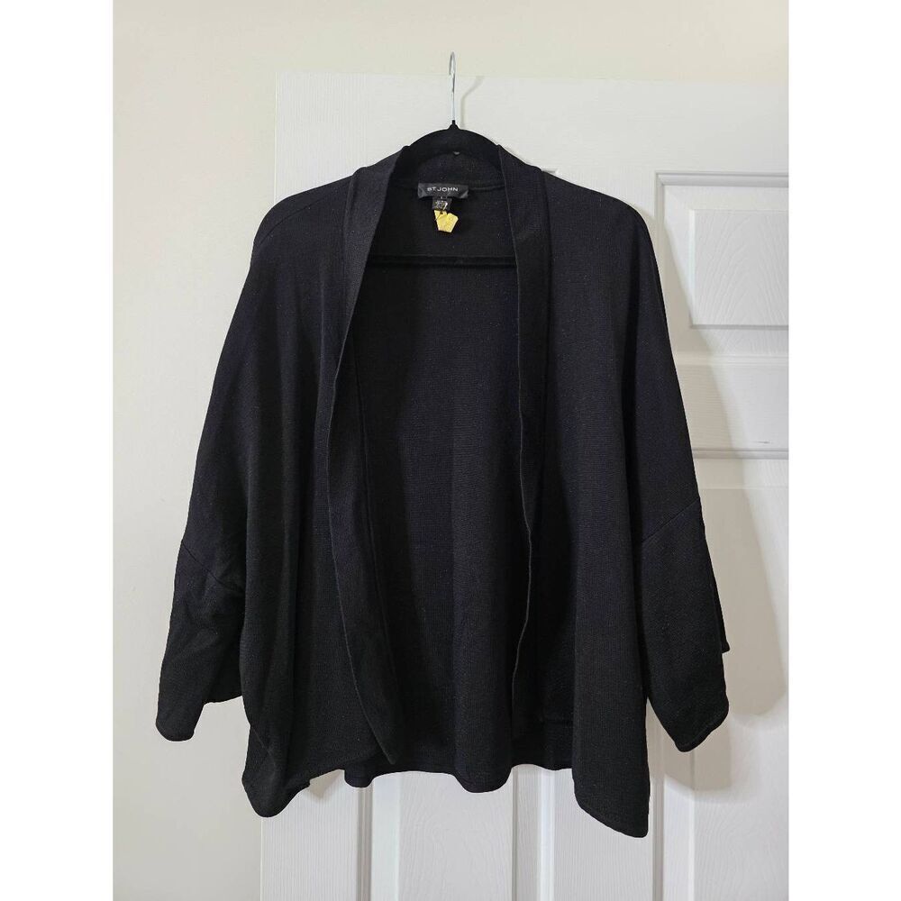 St. John Black Open Cardigan S